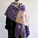 新作入荷 ストール ねこ 猫ストール 大判ショール ドット 水玉 スタイリッシュ 春夏秋冬 春 夏 秋 冬 水玉 ピンク ブラック ブラウン かわいい おしゃれ 猫好き 猫雑貨 猫柄 ネコ柄 シルエット ロング プレゼント 小物 マフラー 膝掛け ねこ雑貨