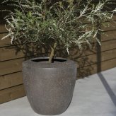 植木鉢 おしゃれ 大型 18号 14号 丸 ラウンド 卵型 砂目 KONTON サンディ リメラ ファイバーポリストーン 軽量 底穴あり 屋外 M L ベージュ ブラウン 観葉植物 多肉植物 シンボルツリー 北欧 ナチュラル モダン プランター ベランダ 玄関