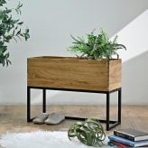 プランターボックス プランター 幅70cm 植木鉢棚 シェルフ ケース 本棚 リビング パーテーション チーク無垢 木製 シンプル ソープ仕上げ ブ スチール 鉄脚 北欧 ナチュラル