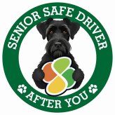 カーサイン 高齢者マーク SENIOR SAFE DRIVER ジャイアントシュナウザー ステッカー シール 直径13cm 肉球 日本製 車