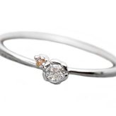 ダイヤモンド リング 指輪 プラチナ Pt950 合計0.06ct ピンクダイヤモンド フラワーモチーフ 花型 ダイヤリング 8号 レディース ジュエリー 鑑別カード付
