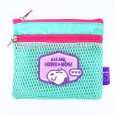 スヌーピー 2ジッパーメッシュポーチ ミント  I LIKEシリーズ SNOOPY