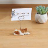 メモスタンド woobia ウービア シーズー 子犬 リアル動物オーナメント 高さ8cm デスク 卓上 インテリア 誕生日 お礼 退職祝い プチギフト 犬好き ギフト プレゼント メモホルダー