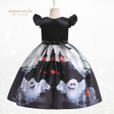 ハロウィン 衣装 子供ドレス 子供用 ハロウィンコスプレ 仮装 魔法使い 可愛い 魔女コスプレ コスチューム ワンピース ミモレ丈 コスプレ衣装 ドレス ハロウィン仮装 オレンジ ブラック カボチャ 女の子 3点セット 110 120 130 140 (WS016)