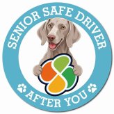 カーサイン 高齢者マーク SENIOR SAFE DRIVER ワイマラナー マグネット 強力 直径13cm 肉球 日本製 車 ステッカー