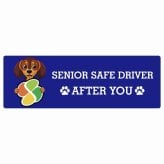 カーサイン 高齢者マーク SENIOR SAFE DRIVER ダックスフンド ステッカー シール 長方形 20x6.7cm 肉球 日本製 車