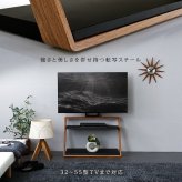 テレビスタンド 壁寄せ 32～55インチ対応 棚付き ハイタイプ 高さ3段階調節 棚板5段階調節 Z型 木目調 スチール 転倒防止ワイヤー付き 省スペース おしゃれ 北欧風 モダン テレビ台 TVスタンド ウォールナット シャビーオーク リビング 新生活