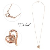 ゴールド ネックレス ハワイアンジュエリー ネックレス プルメリア ピンクゴールド ネックレス オープンハート 14K K14 ダイヤモンド ジルコニア K10 10Kあずきチェーン太0.7mm ギフトラッピング可能 彼女 妻 女性 レディース プレゼント ハロウィン 【品番：CG-GP107R】
