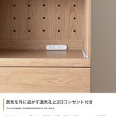 食器棚 ゴミ箱収納付き レンジ台 ゴミ箱上ラック レンジボード キッチン収納 スライドトレー 2段 2口コンセント 可動棚 引き出し 収納 スパイスラック 家電 スリム コンパクト 省スペース 幅58 リビング ダイニング 台所：