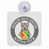 カーサイン 高齢者マーク SENIOR SAFE DRIVER エジプシャンマウ 車内用 吸盤タイプ 収れん火災防止タイプ 肉球 日本製 車 ステッカー