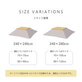 こたつ布団単品ローソファー用大きめギャベ柄撥水長方形約240×280cm 新生活