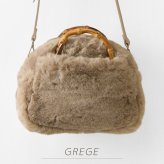 【EARTH MADE アースメイド】FUR BAMBOO ファー バンブーハンドル 2way ショルダー トートバッグ (E8187)正規品 レディース 秋 冬 ハンドバッグ ナチュラル 新作 シンプル おしゃれ コーディネート 人気 60代 50代 40代 30代