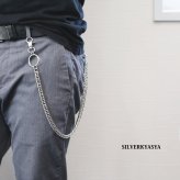 シンプル ウォレットチェーン 1クリップ ダブルリンク チェーン 61cm ナスカン カッコイイ
