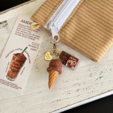 バッグチャーム 2点セット アイスクリーム チョコレート キーホルダー チャーム バッグアクセサリー スイーツ モチーフ レディース かわいい おしゃれ ゴールド プレゼント ギフト