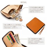 財布 メンズ レディース 二つ折り 本革 コンパクト財布 ラウンドファスナー 牛革 ミニ財布 小銭入れあり カード収納 YKK 植物タンニンなめし レザー ユニセックス