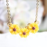 【向日葵ネックレス☆日本製】パーティや結婚式にもお勧め♪華奢ネックレスが可愛い/レディース/プレゼント/誕生日/クリスマス/ウェディング/発表会/パーティー/春/