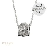 ゴールド ネックレス ハワイアンジュエリー ネックレス ホワイトゴールド バレル 樽 プルメリア 透かし模様 14K K14ホワイトゴールド K10 10Kあずきチェーン太0.7mm ギフトラッピング可能 彼女 妻 女性 レディース プレゼント ハロウィン 【品番：CG-GP105W】