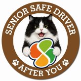 カーサイン 高齢者マーク SENIOR SAFE DRIVER キムリック マグネット 強力 直径13cm 肉球 日本製 車 ステッカー
