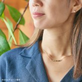 ゴールド ネックレス ハワイアンジュエリー ネックレス イエローゴールド ネックレス 刻印 無料 誕生石入れ可 ウェーブバー カーブ 14K K14イエローゴールド 14k k14カットあずきチェーン太0.9mm ギフトラッピング可能 プレゼント ハロウィン 【品番：CG-GP124】