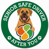 カーサイン 高齢者マーク SENIOR SAFE DRIVER 土佐犬 マグネット 強力 直径13cm 肉球 日本製 車 ステッカー