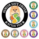 カーサイン 高齢者マーク SENIOR SAFE DRIVER ポメキー ステッカー シール 直径13cm 肉球 日本製 車