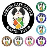 カーサイン 高齢者マーク SENIOR SAFE DRIVER 狆 ステッカー シール 直径13cm 肉球 日本製 車