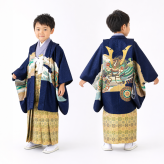 七五三 着物 男の子 5歳 袴 PO-112 購入 販売 鷹兜松 鷹 兜 男児 753 羽織袴 羽織 袴セット 男の子袴 セット 和装 レトロ 龍 子供 五歳 5才 お正月 ボーイズ