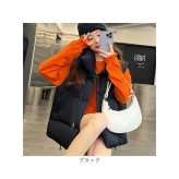ベスト レディース 通販 中綿ベスト ダウンベスト ダウン アウター 防寒着 カジュアル 女性 防寒 暖かい 軽量 軽い フードなし スタンドネック ハイネック シンプル 通学通勤, 秋冬アウター