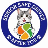 カーサイン 高齢者マーク SENIOR SAFE DRIVER サバ白 マグネット 強力 直径13cm 肉球 日本製 車 ステッカー