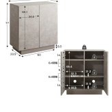 キャスター付きキャビネット 幅70cm×奥行35.7cm×高さ77cm 可動棚 リビング ストーン柄 パーティクルボード MDF メラミン 組立品 ワンランク上の洗練された空間を演出します 無駄な空間をつくらず 見た目以上の収納力を実現しました 新生活