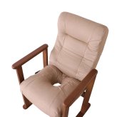 高座椅子 リング リクライニング 天然木 グレー・オーカー W57.5xD55-89xH98cm座面高47/50/53cm 座椅子 リクライニングチェア パーソナルチェア 肘付き グレイ オーカー おしゃれ