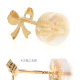 K18 ゴールド ピアス リボン ピアス 18金 片耳(1個)購入可 18Kイエローゴールド 18Kピンクゴールド 18Kホワイトゴールド スタッドピアス 小さい 小ぶり 可愛い シンプル 華奢 上品 彼女 妻 レディース 誕生日 プレゼント ハロウィン 【品番：RME-FU-2034】