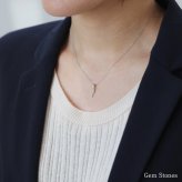 le lien lutin ゴールド シルバー ネックレス シンプル 可愛い 棒 バー プチ つけっぱなし お洒落 レディース 18金 K18 地金 ダブル ペンダント ジュエリー アクセサリー プレゼント ギフト 記念日