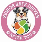 カーサイン 高齢者マーク SENIOR SAFE DRIVER オーストラリアンシェパード ステッカー シール 直径13cm 肉球 日本製 車