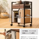 ワゴン 引き出し付き リンツ IWT-210 下ワゴン サイドワゴン サイドラック キッチンワゴン キャスター付き 下 テーブル下 収納 スリム コンパクト 北欧 ブラウン ブラック シンプルなデザインでキッチン リビング 引き出し付きワゴン オフィス 新生活