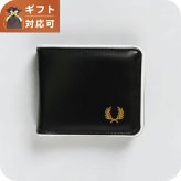 フレッドペリー FRED PERRY Coated Polyester Billfold Wallet 二つ折り財布 二折財布 l7305-d57 ユニセックス Black Ecru