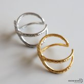 ステンレス ヒトデリング スターリング 海星 槌目模様 ゴールド 18K GP シルバー フリーサイズ レディース 女性 指輪 金属アレルギー対応