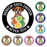 カーサイン 高齢者マーク SENIOR SAFE DRIVER ボクサー ステッカー シール 直径13cm 肉球 日本製 車