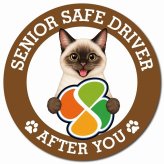 カーサイン 高齢者マーク SENIOR SAFE DRIVER シャム マグネット 強力 直径13cm 肉球 日本製 車 ステッカー