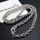 シルバー925 唐草模様 アラベスク ペーパーチェーン 幅4mm シルバー ネックレスチェーン 重厚 フックタイプ シルバーネックレス メンズ 男性 金属アレルギー対応