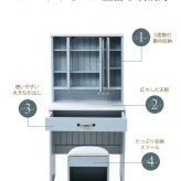 ドレッサー フレンチカントリー 三面鏡 ドレッサー コンセント付き 幅60 隠し収納庫付 付き メイク 収納 メイク台 鏡台 3面鏡 化粧台 姫 丸みのあるフォルムや ミラー インテリア コンパクト スリム