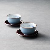 波佐見焼 グレー蘭 茶托付仙茶揃 31075  内祝 内祝い お祝 御祝 記念品 出産内祝い プレゼント 快気祝い 粗供養 引出物