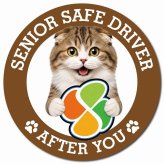 カーサイン 高齢者マーク SENIOR SAFE DRIVER ハイランドフォールド マグネット 強力 直径13cm 肉球 日本製 車 ステッカー