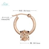 ハワイアンジュエリー フープピアス ピアス ピンクゴールド ピアス 外径15mm クロッシングピアス ハイビスカス 透かし バレル 樽 ゴールド 揺れる 片耳(1個)購入可 K14ピンクゴールド 14K 20G ゲージ BY THE SEA バイザシー プレゼント ハロウィン 【品番：GE222R】