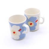 マリメッコ ユフラ ウニッコ マグカップ 250ml ペア ホワイト/ライトブルー/オレンジレッド marimekko UNIKKO JUHLA マグ 食器 ギフト 耐熱 電子レンジ対応 結婚祝い プレゼント 贈り物 ギフトセット 食器セット