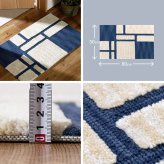 ラグ カーペット 玄関マット ソニア 約50×80cm 滑り止め ブルー シンプル モダン 室内 屋内 エントランスマット
