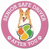 カーサイン 高齢者マーク SENIOR SAFE DRIVER スムースコリー マグネット 強力 直径13cm 肉球 日本製 車 ステッカー