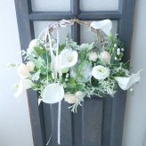 カラーのリースブーケ ウェディングブーケ 結婚式 前撮り アーティフィシャルフラワー 造花 造花 インテリア 430