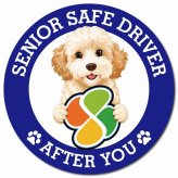 カーサイン 高齢者マーク SENIOR SAFE DRIVER ゴールデンドゥードル マグネット 強力 直径13cm 肉球 日本製 車 ステッカー