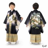 七五三 着物 男の子 5歳 袴 PO-112 購入 販売 鷹兜松 鷹 兜 男児 753 羽織袴 羽織 袴セット 男の子袴 セット 和装 レトロ 龍 子供 五歳 5才 お正月 ボーイズ
